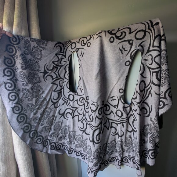 Reversible super soft poncho - clack and gray - Picture 5 of 6